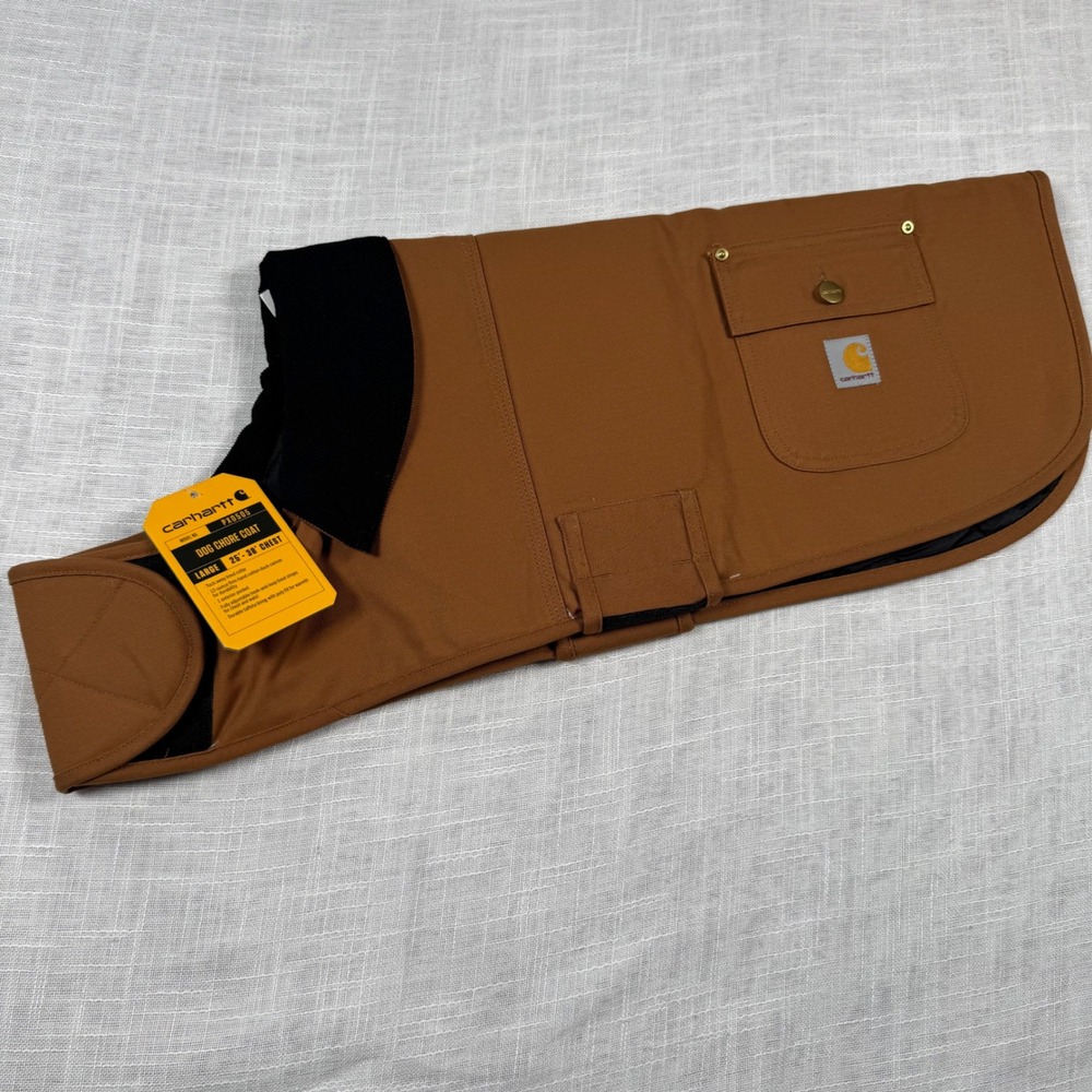 NWT Carhartt Firm Duck Insulated Dog Chore Coat Large Brown Outdoor Utility Gorp